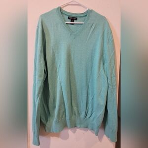 Banana Republic Blue V-Neck Sweater Lightweight Knit